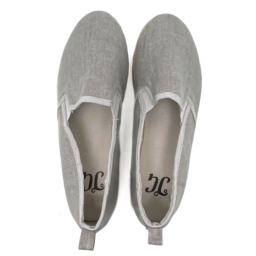 Journee Collection Daphne Linen Espadrille Flats Grey Size 10 - Picture 6 of 11